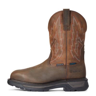 Ariat Big Rig Waterproof Koyu Kahverengi Iş Ayakkabıları Erkek (40513-613)